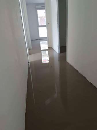 Sol après ragréage sur le chantier de Harnes